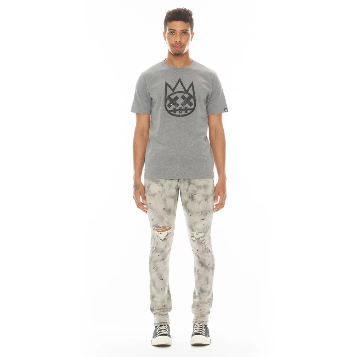 Cult Of Individuality T-Shirts<SHORT SLEEVE CREW NECK TEE 26/1'S "SHIMUCHAN" IN HEATHER GREY GRAY