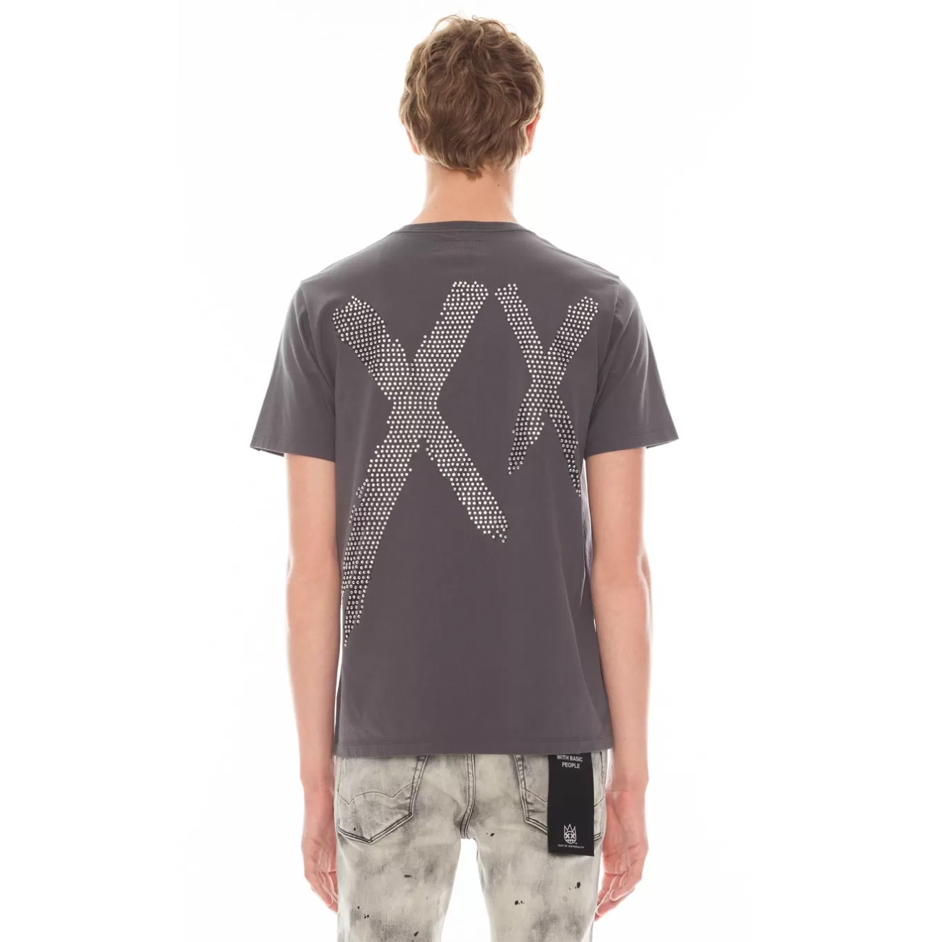 Cult Of Individuality T-Shirts<SHORT SLEEVE CREW NECK TEE 26/1'S "XX" IN CHARCOAL GRAY