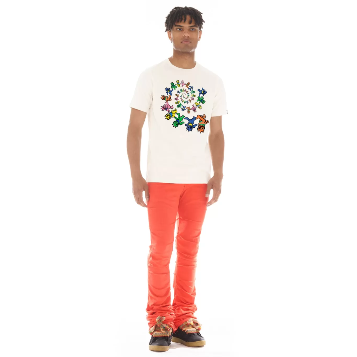 Cult Of Individuality T-Shirts<SHORT SLEEVE CREW NECK TEE "DANCING BEARS" IN WINTER WHITE