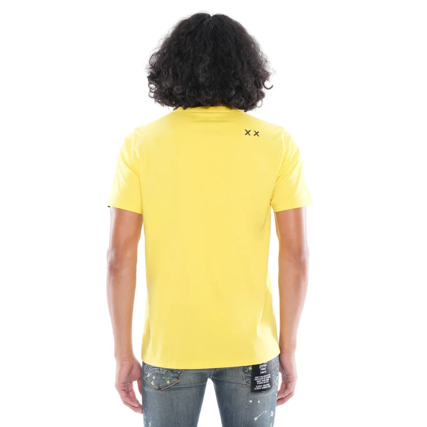 Cult Of Individuality T-Shirts<SHORT SLEEVE CREW NECK TEE "KILLER" IN MAIZE YELLOW