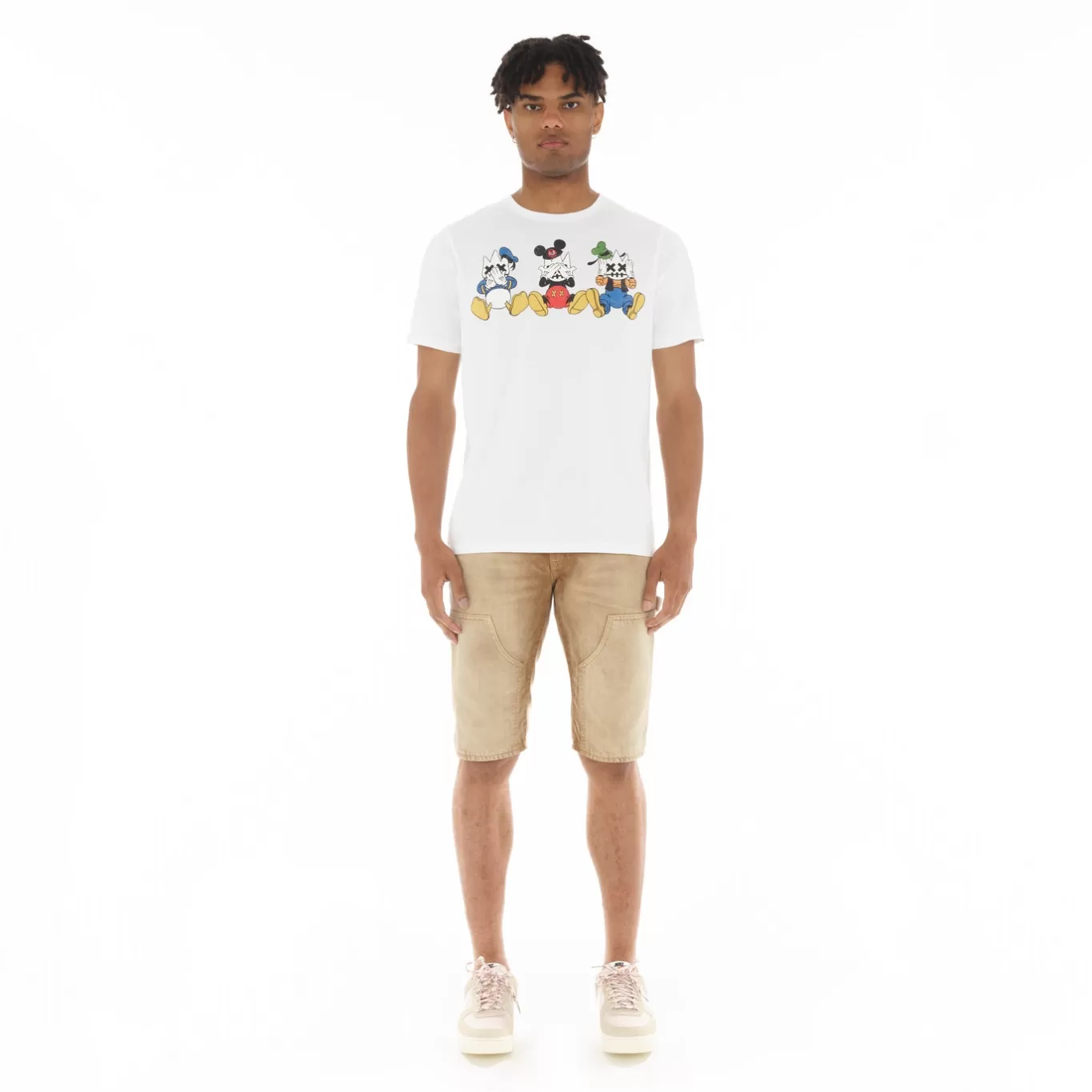Cult Of Individuality T-Shirts<SHORT SLEEVE CREW NECK TEE "SEE, SPEAK, HEAR NO EVIL" IN WHITE