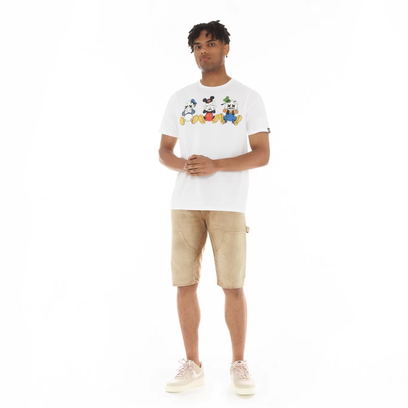 Cult Of Individuality T-Shirts<SHORT SLEEVE CREW NECK TEE "SEE, SPEAK, HEAR NO EVIL" IN WHITE