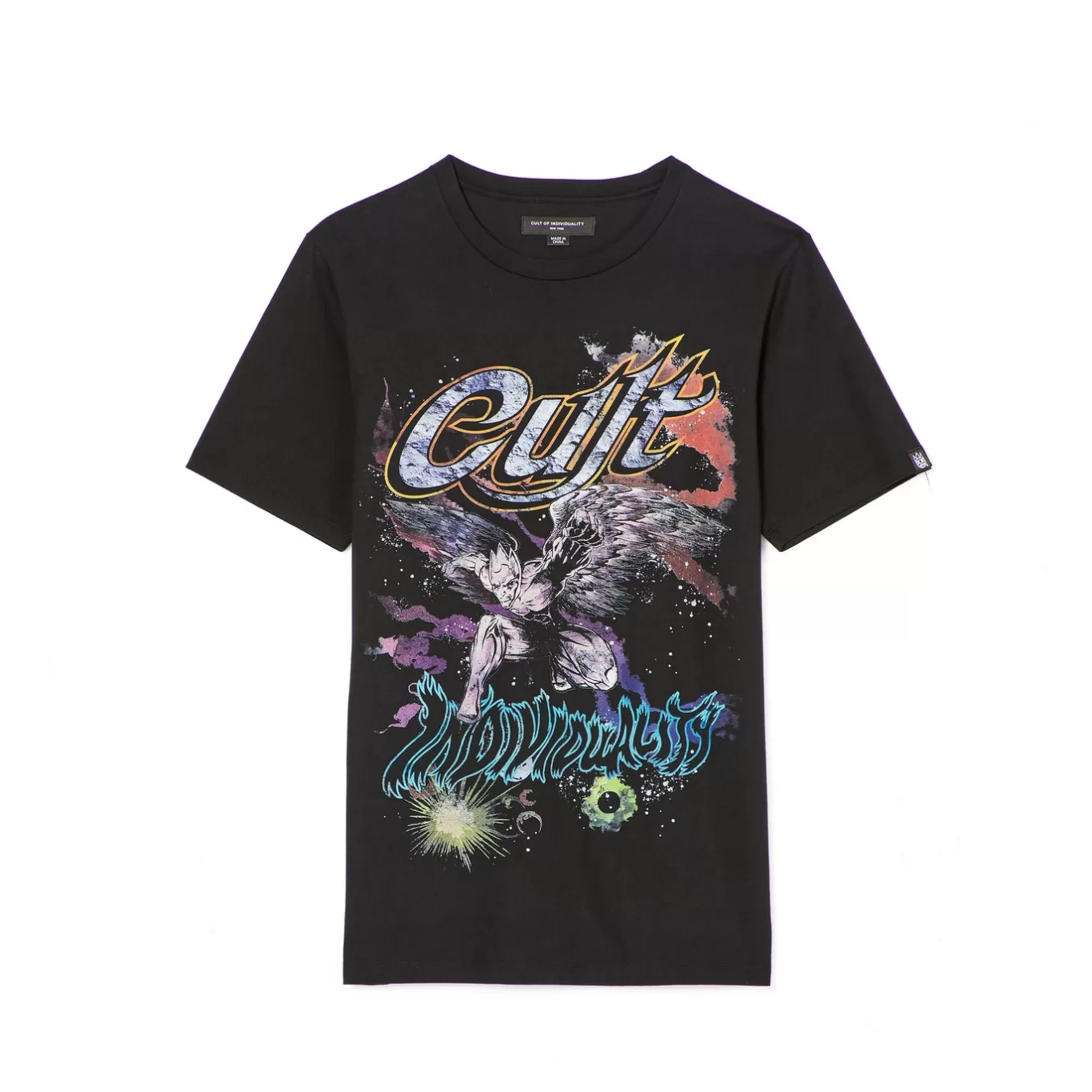 Cult Of Individuality T-Shirts<SHORT SLEEVE CREW NECK TEE "SURFER" IN BLACK