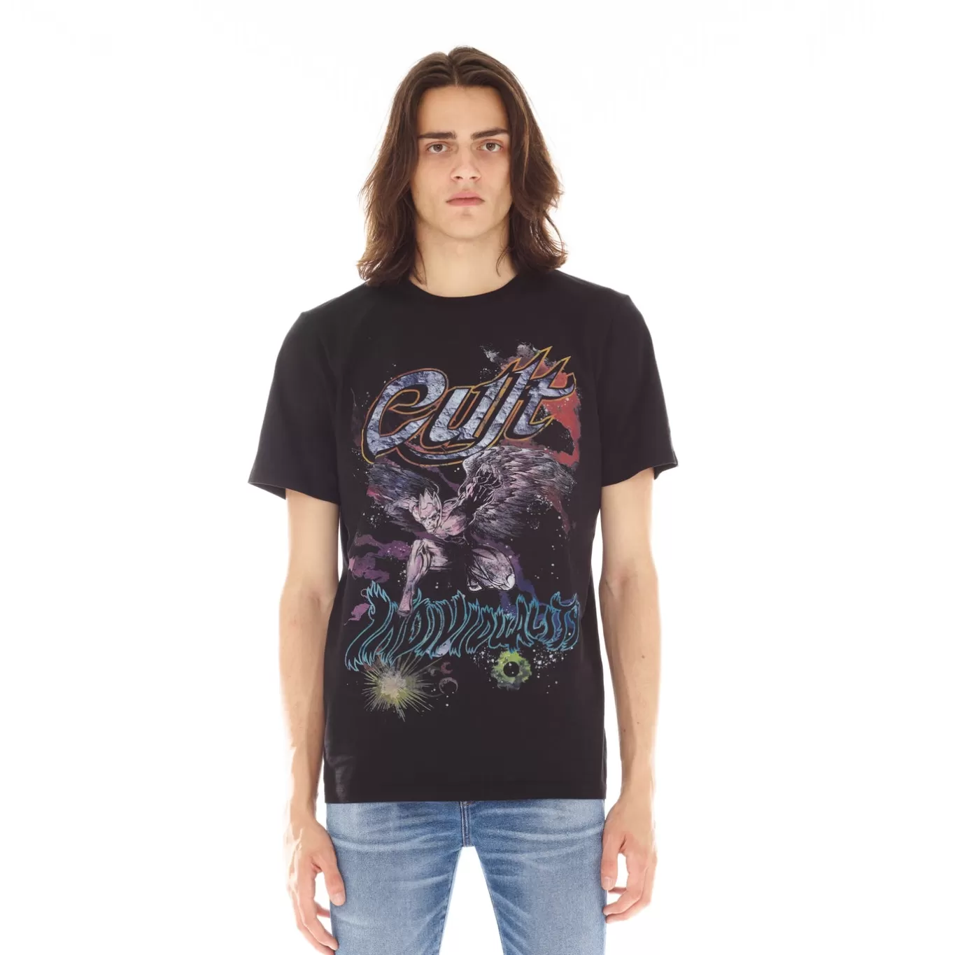 Cult Of Individuality T-Shirts<SHORT SLEEVE CREW NECK TEE "SURFER" IN BLACK