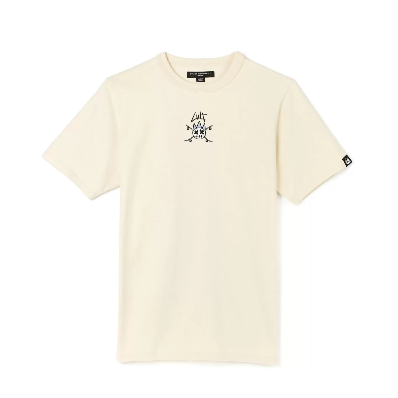 Cult Of Individuality T-Shirts<SHORT SLEEVE CREW NECK TEE "ALWAYS CREATING" IN WINTER CREAM WHITE