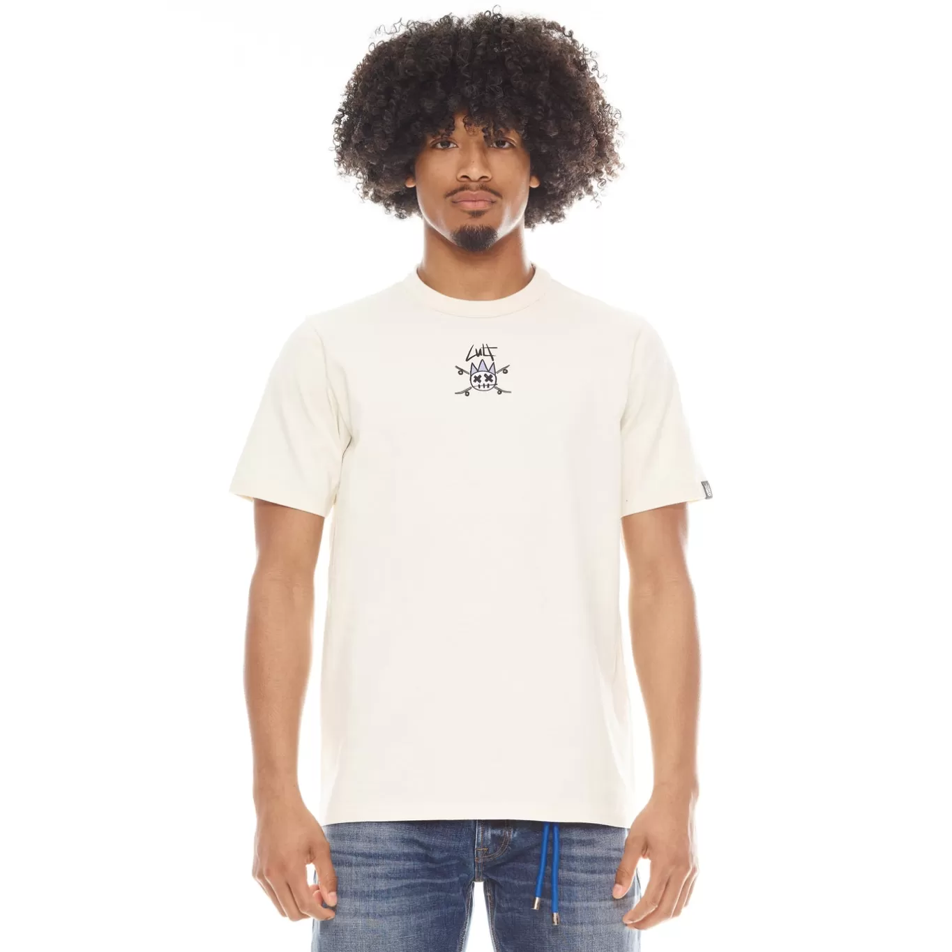 Cult Of Individuality T-Shirts<SHORT SLEEVE CREW NECK TEE "ALWAYS CREATING" IN WINTER CREAM WHITE