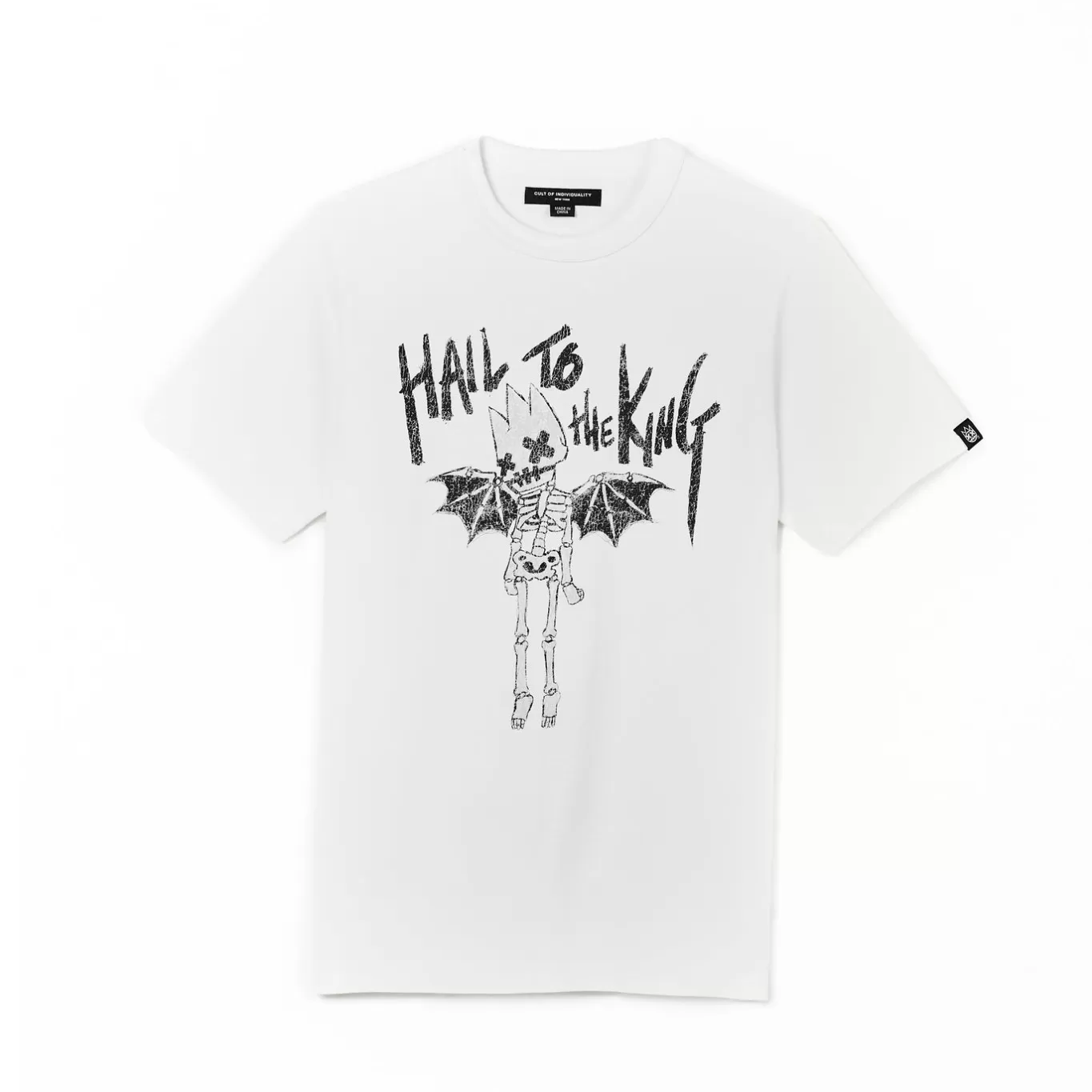 Cult Of Individuality T-Shirts<SHORT SLEEVE CREW NECK TEE "HAIL TO THE KING" IN WHITE