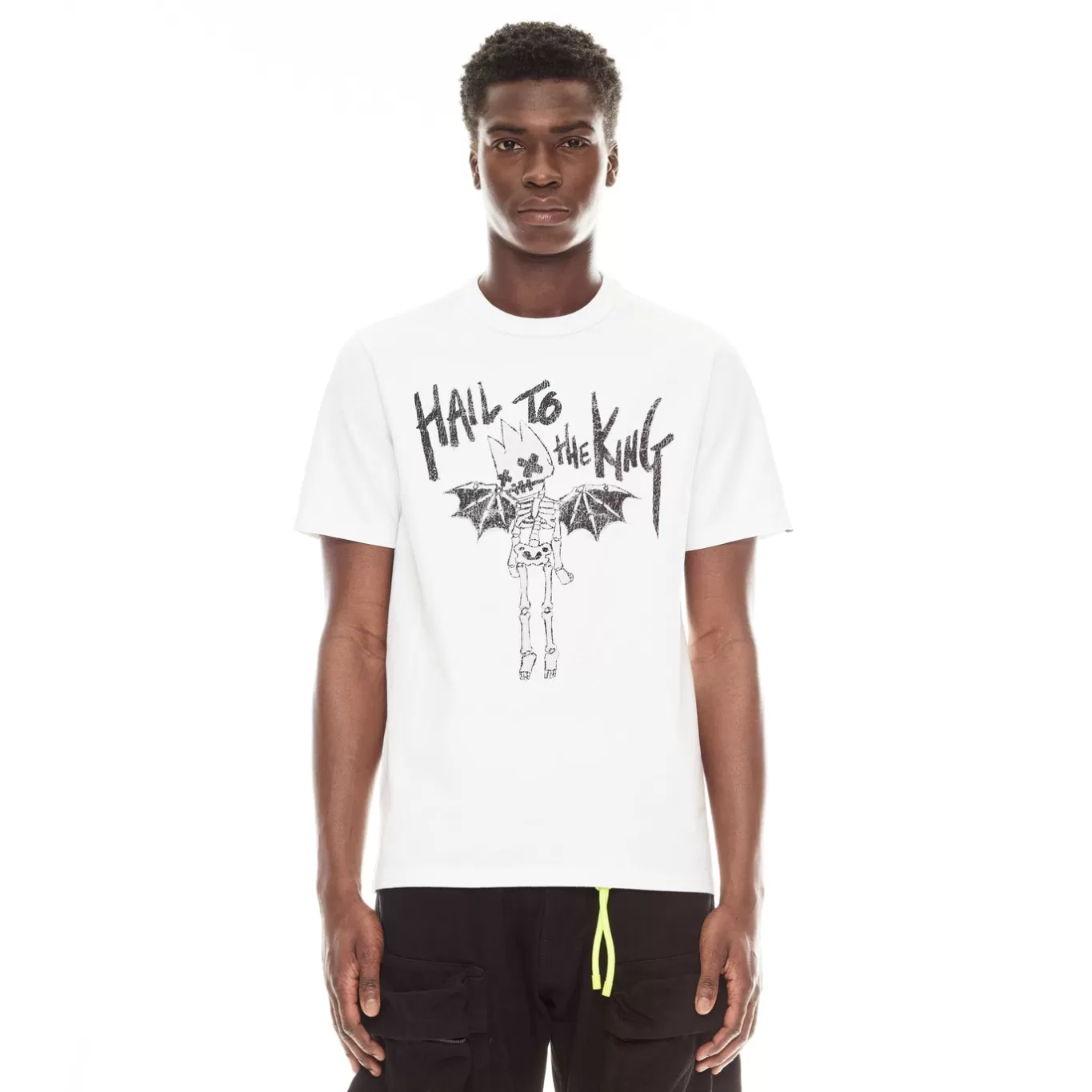 Cult Of Individuality T-Shirts<SHORT SLEEVE CREW NECK TEE "HAIL TO THE KING" IN WHITE