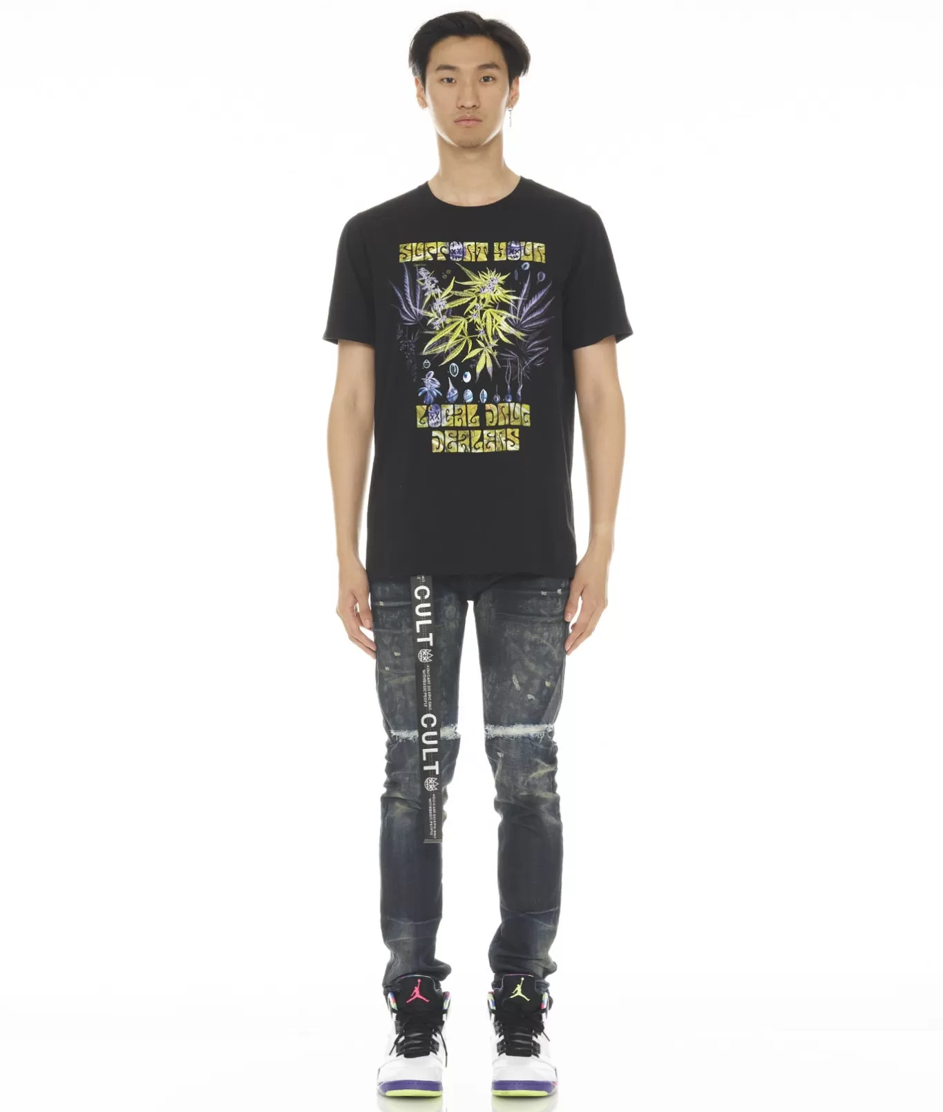 Cult Of Individuality T-Shirts<SHORT SLEEVE CREW NECK TEE "LOCAL DEALER" IN BLACK