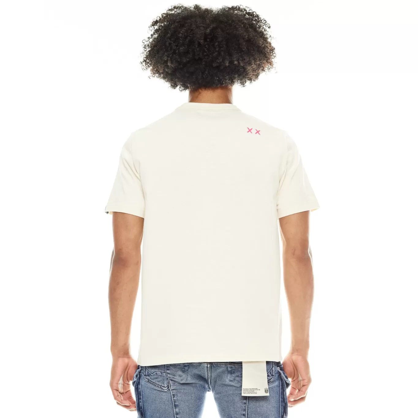 Cult Of Individuality T-Shirts<SHORT SLEEVE CREW NECK TEE "PASSPORT BOYS" IN WINTER CREAM WHITE