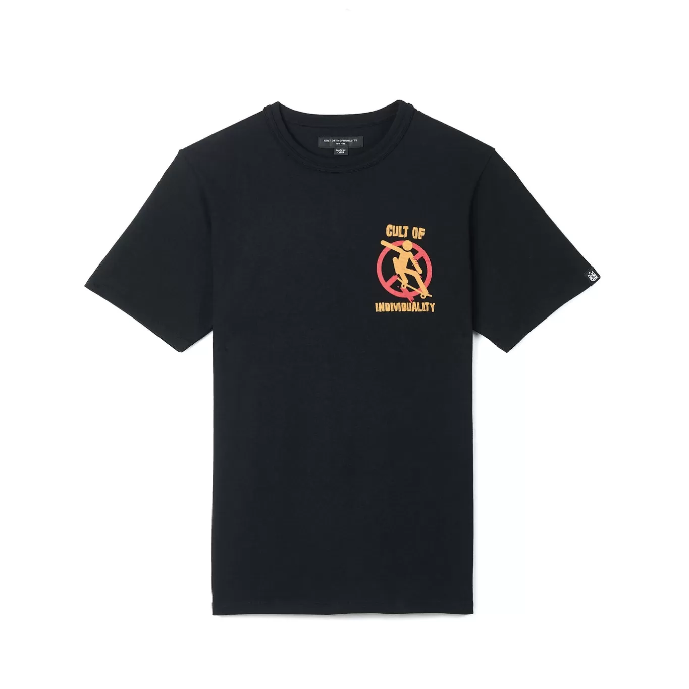 Cult Of Individuality T-Shirts<SHORT SLEEVE CREW NECK TEE "SAVE A SKATER" IN PIRATE BLACK