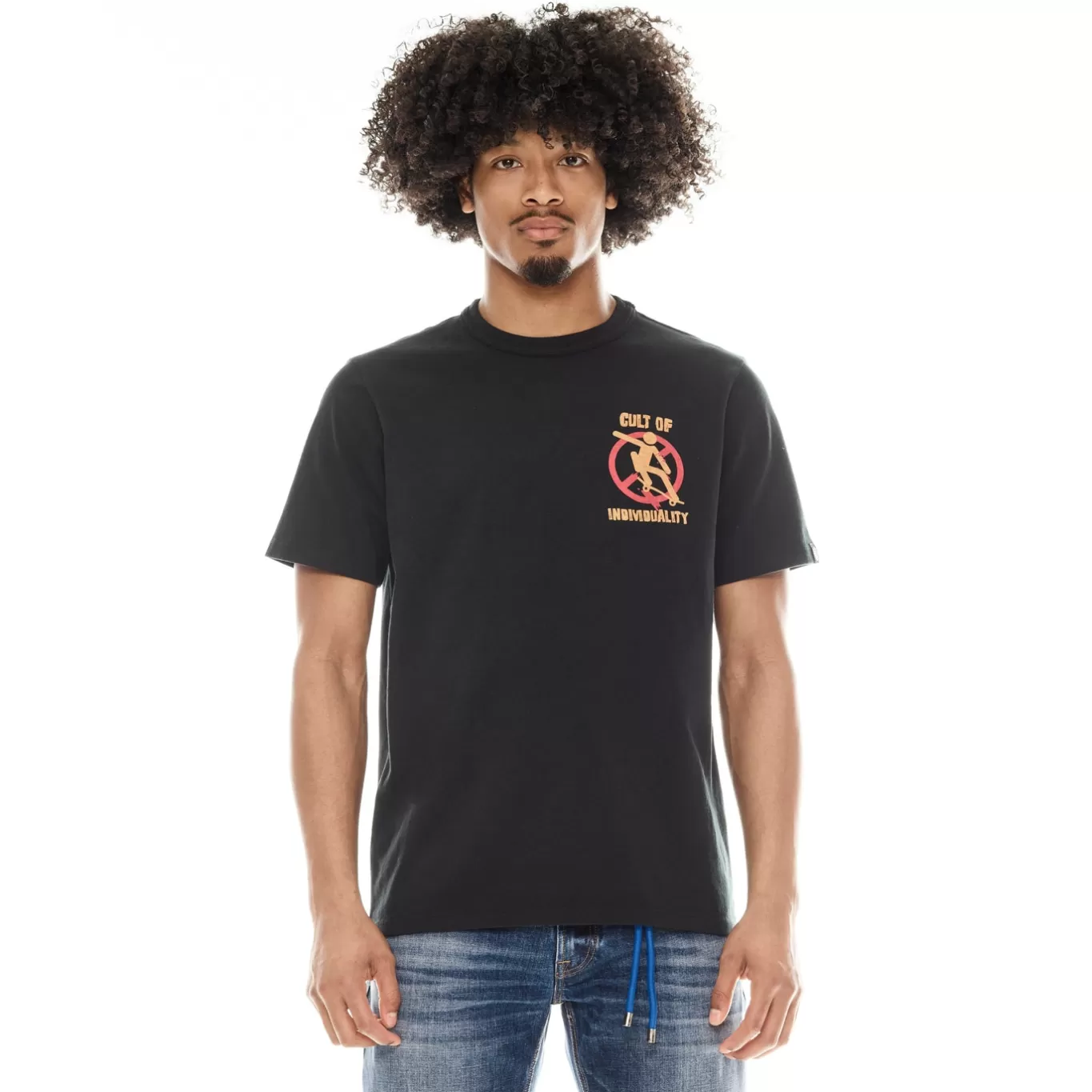 Cult Of Individuality T-Shirts<SHORT SLEEVE CREW NECK TEE "SAVE A SKATER" IN PIRATE BLACK