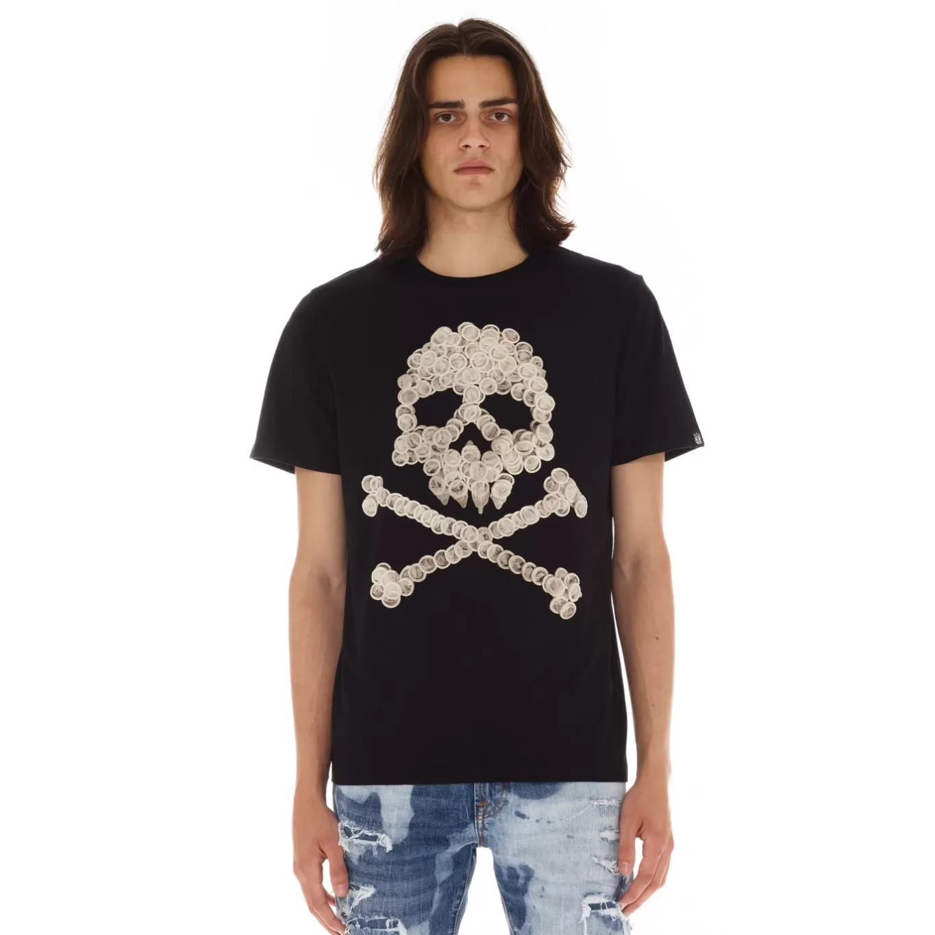 Cult Of Individuality T-Shirts<SHORT SLEEVE CREW NECK TEE "STAY SAFE" IN BLACK