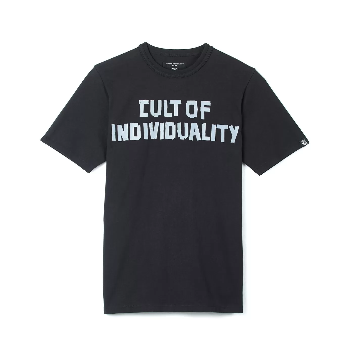 Cult Of Individuality T-Shirts<SHORT SLEEVE CREW NECK TEE "TAPE" IN VINTAGE CHARCOAL GREY