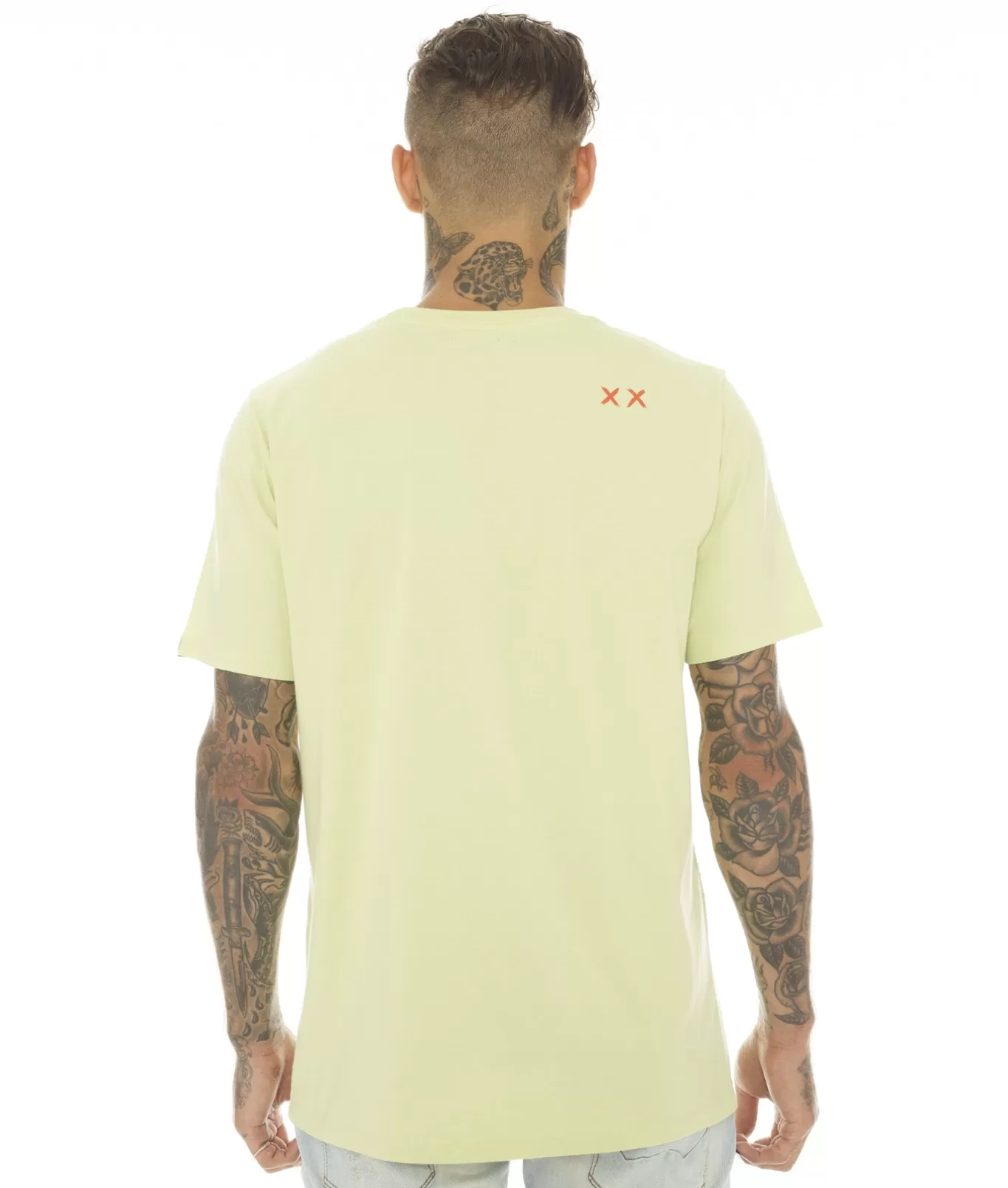 Cult Of Individuality T-Shirts<SHORT SLEEVE CREW NECK TEE "VIXEN" IN CITRON GREEN