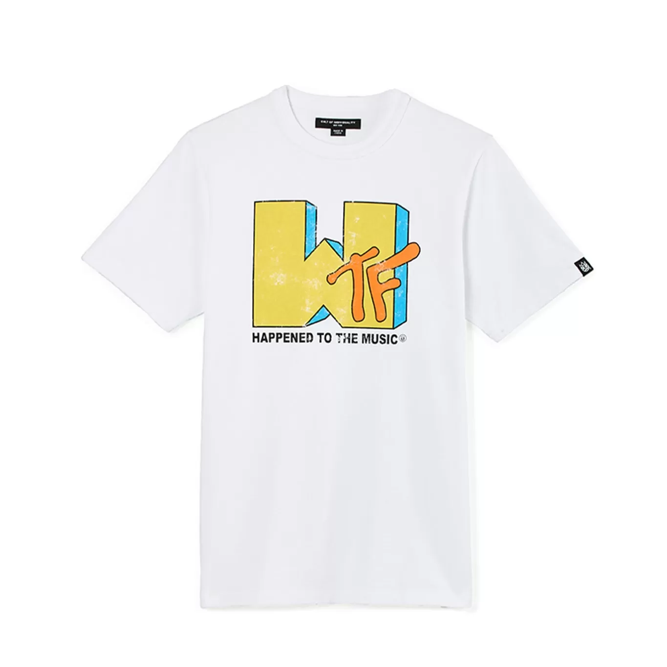 Cult Of Individuality T-Shirts<SHORT SLEEVE CREW NECK TEE "WTF" IN WHITE