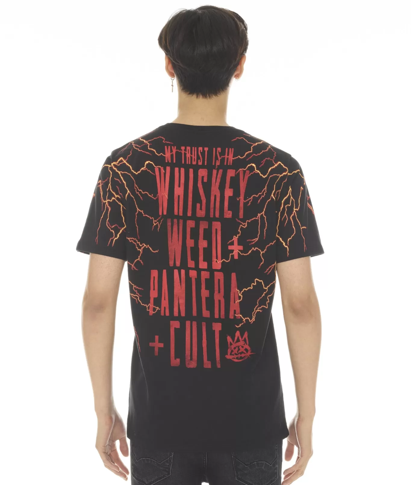 Cult Of Individuality T-Shirts<T-SHIRT SHORT SLEEVE CREW NECK TEE "WHISKEY" PANTERA BLACK