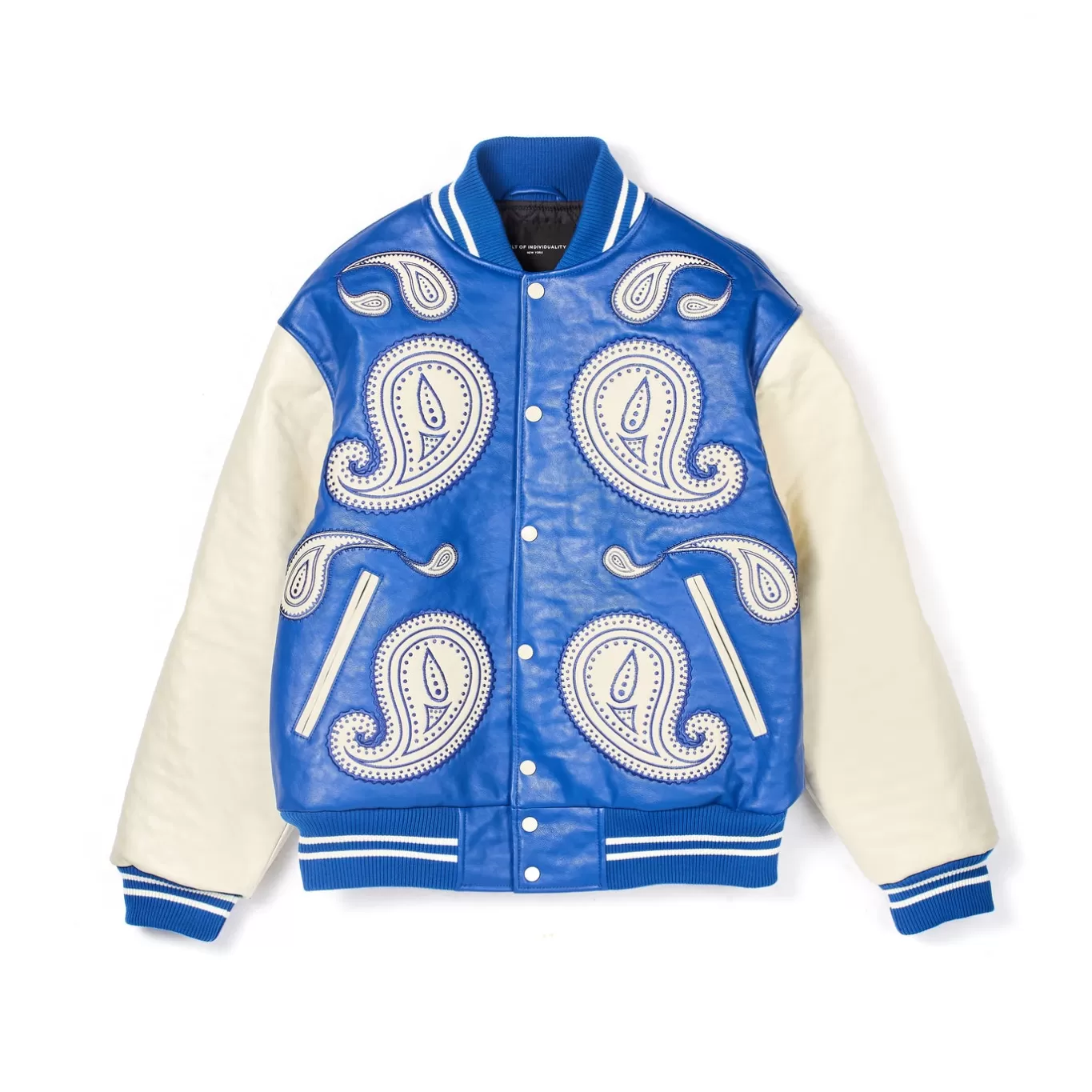 Cult Of Individuality Outerwear<VARSITY PAISLEY JACKET IN ROYAL BLUE