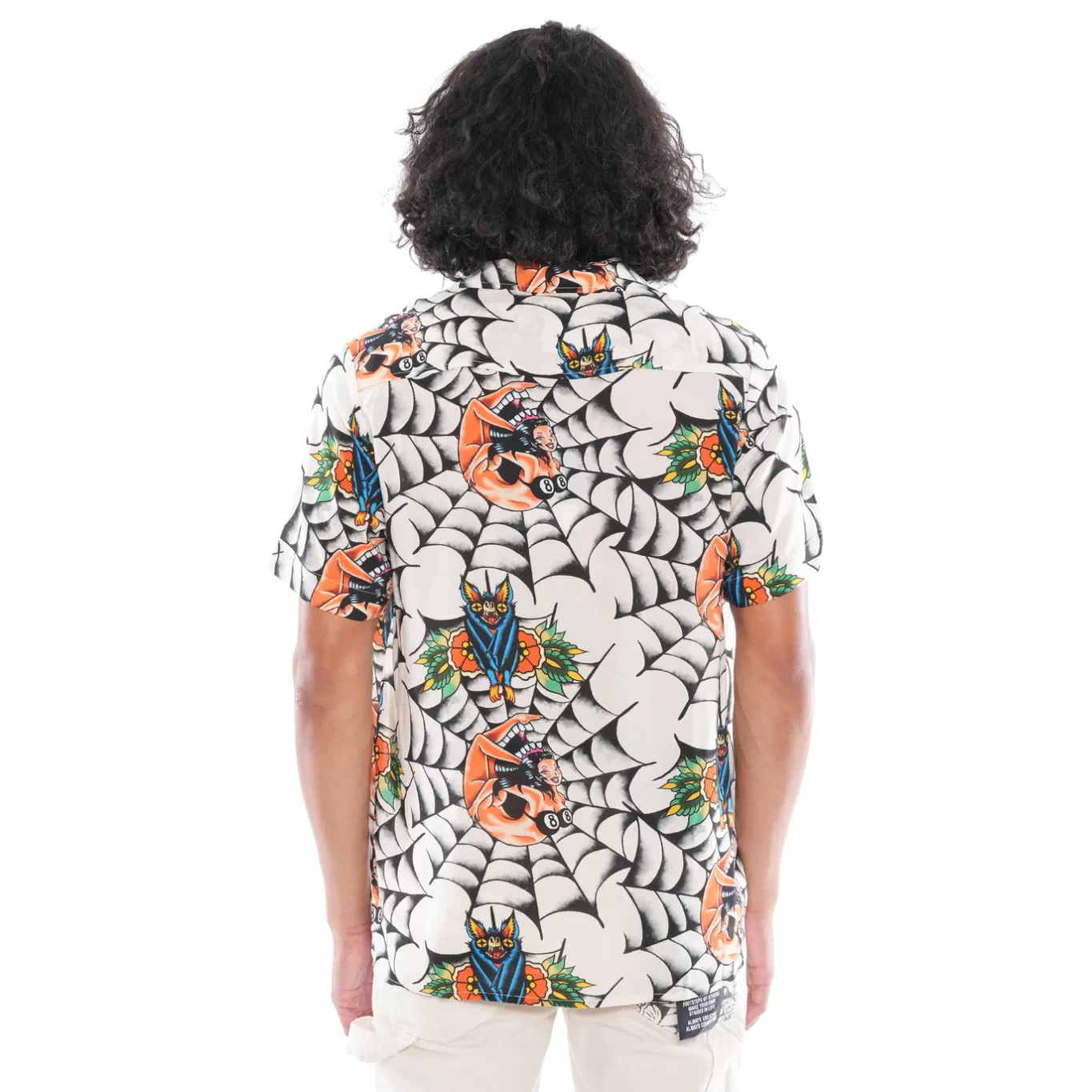 Cult Of Individuality Wovens<YAKUZA SHORT SLEEVE WOVEN SHIRT IN CREAM MULTI